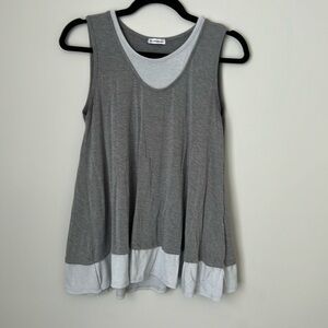 Flowy Two-tone Gray Tank Top Size Small